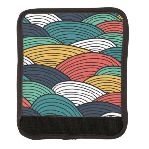 Colorful waves pattern illustration luggage handle wrap