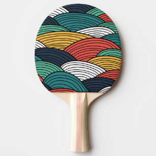 Colorful waves pattern illustration ping pong paddle