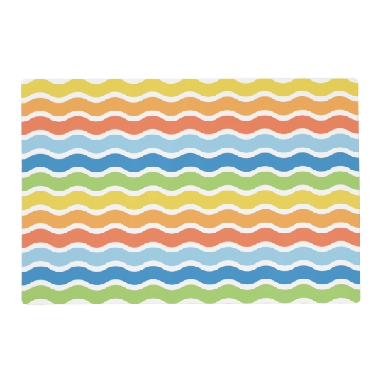 colorful waves laminated placemat