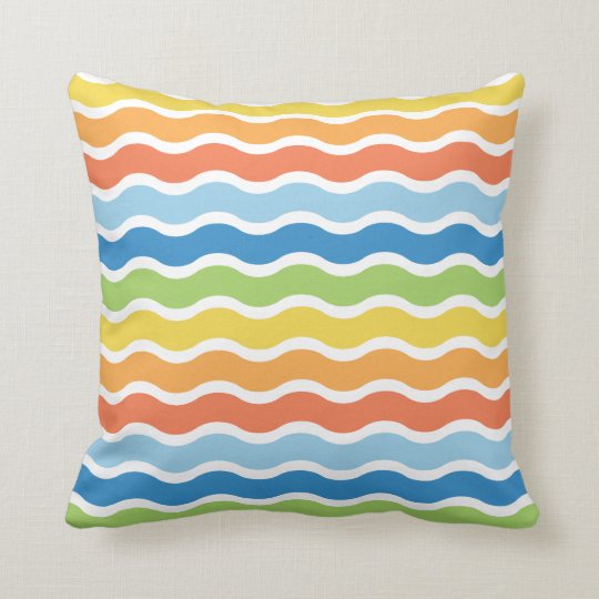 colorful waves pillow