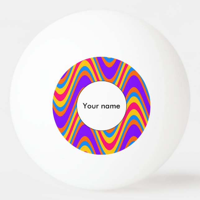 Colorful waves pattern ping pong ball (Front)