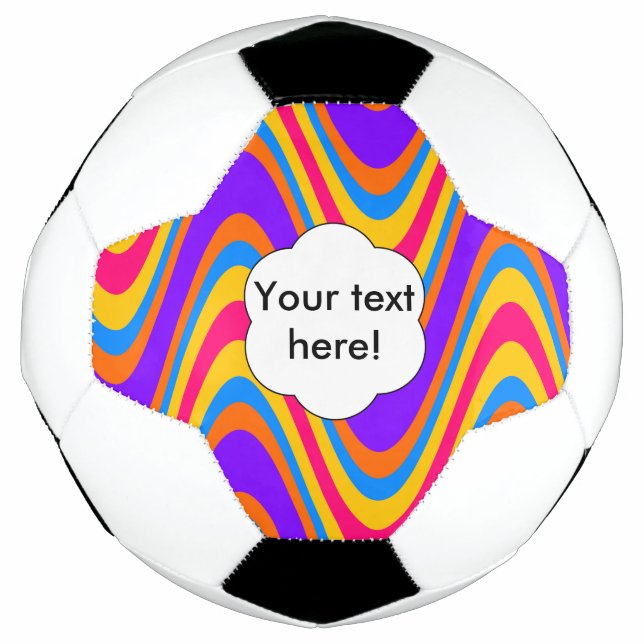 Colorful waves pattern soccer ball (Front)