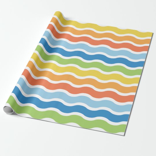 colorful waves wrapping paper