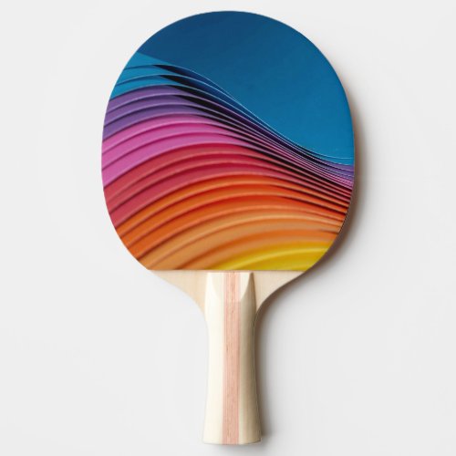 Colorful Waves Ping Pong Paddle