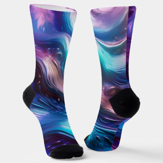 Colorful Waves Socks (Angled)