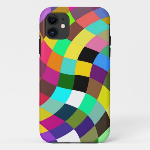 Colorful Waves Striped Abstract Art iPhone 11 Case