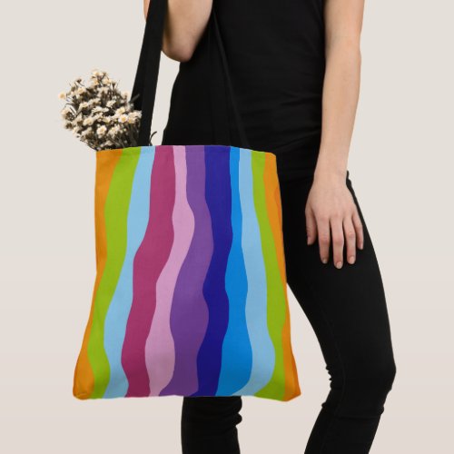 Colorful Waves Tote Bag