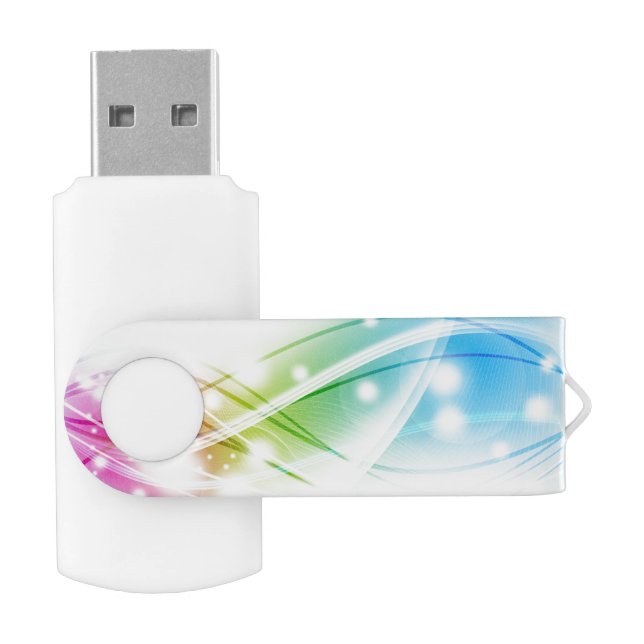 Colorful Waves USB Swivel Flash Drive (Opened)