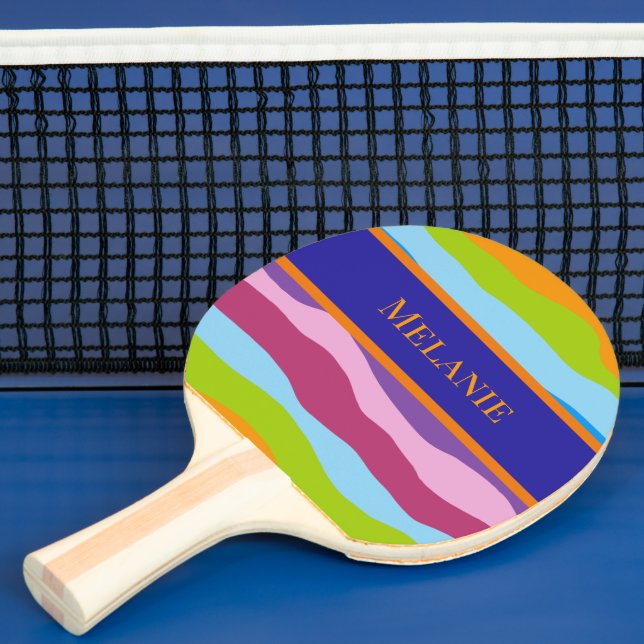 Colorful Waves with Name Ping Pong Paddle (Insitu)