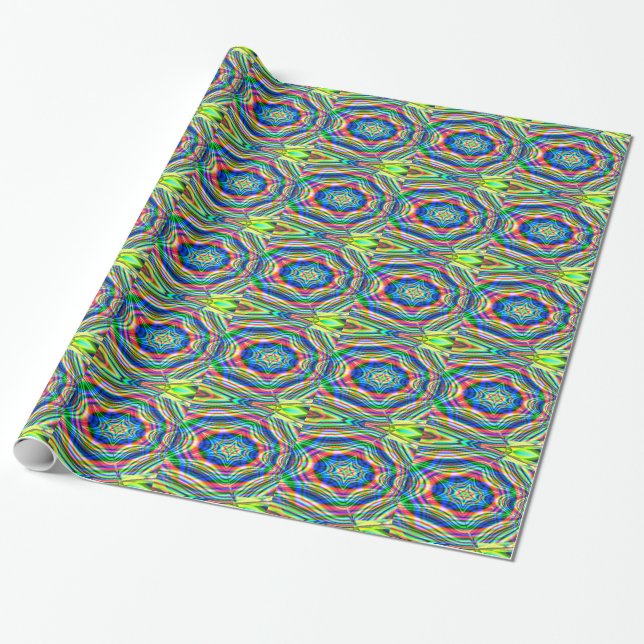 Colorful Waves Wrapping Paper (Unrolled)