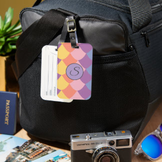 Colorful Wavey Terrazzo Seamless Luggage Tag