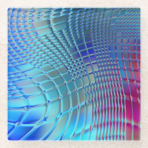 Colorful Wavy Abstract Graphic Wallpaper Glass Coaster