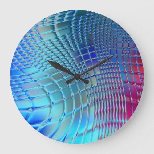 Colorful Wavy Abstract Graphic Wallpaper Large Clock