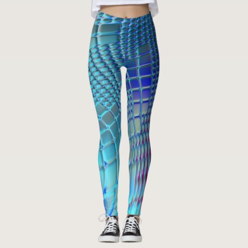 Colorful Wavy Abstract Graphic Wallpaper Leggings