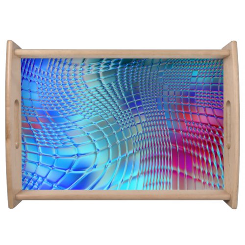 Colorful Wavy Abstract Graphic Wallpaper Serving Tray