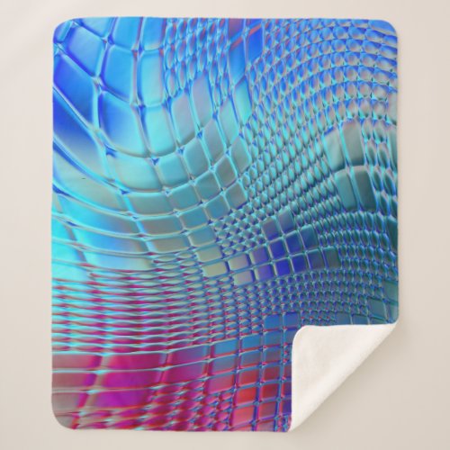 Colorful Wavy Abstract Graphic Wallpaper Sherpa Blanket