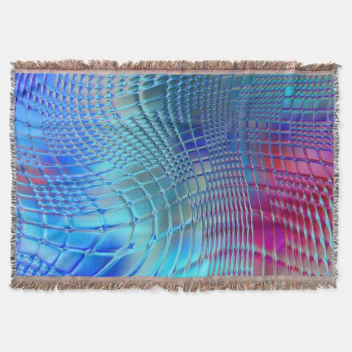 Colorful Wavy Abstract Graphic Wallpaper Throw Blanket