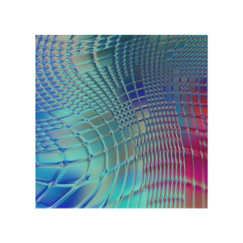 Colorful Wavy Abstract Graphic Wallpaper Wood Wall Art