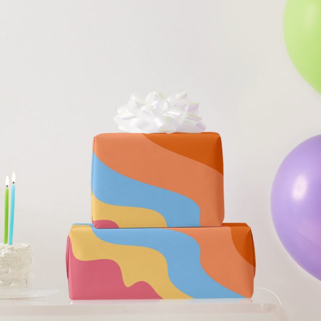 Colorful Wavy Abstract Wrapping Paper (Party Gifts)