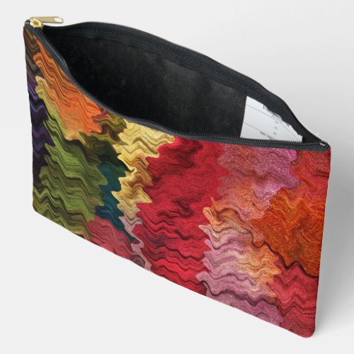 Colorful Wavy Fabric Abstract Accessory Bag