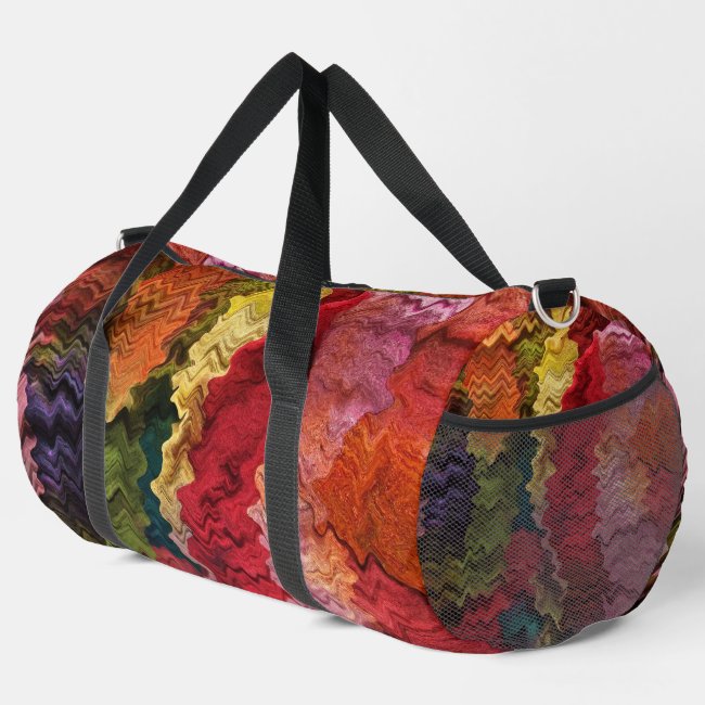 Colorful Wavy Fabric Abstract Duffel Bag