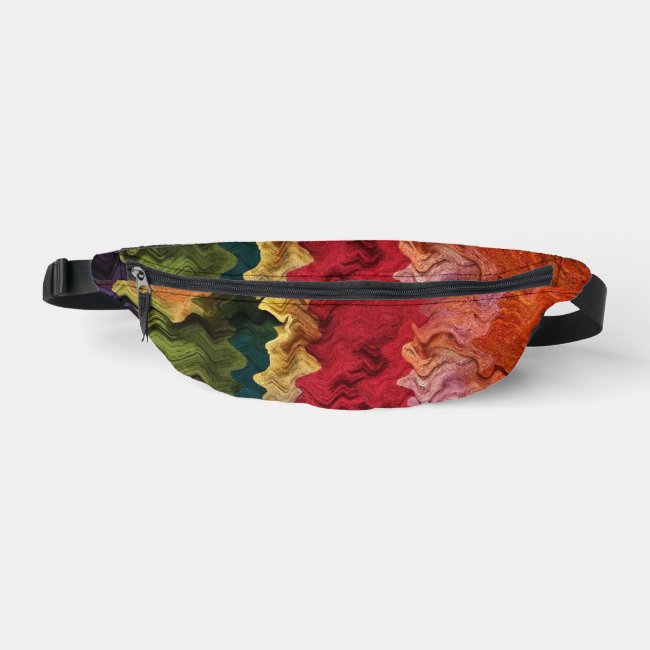 Colorful Wavy Fabric Abstract Fanny Pack
