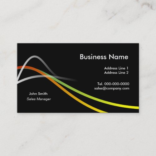 Colorful Wavy LInes Business Cards