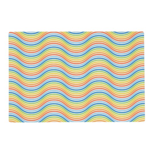 colorful wavy lines laminated placemat