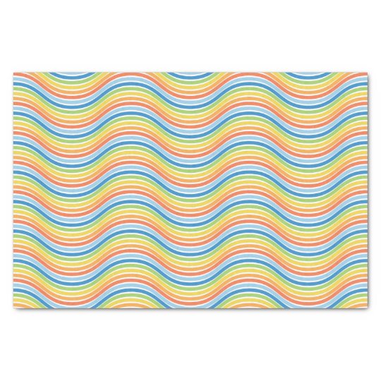 colorful wavy lines tissue paper