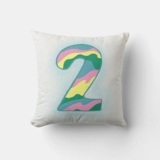 Colorful Wavy Number Two Pillows