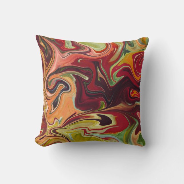 Colorful Wavy pattern  Throw Pillow (Front)