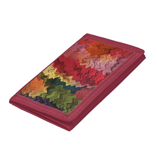 Colorful Wavy Rainbow Fabric Abstract Wallet