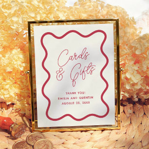 Colorful Wavy Retro Wedding Cards & Gifts Sign