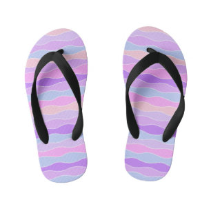 Colorful Wavy Stripes Kid's Flip Flops