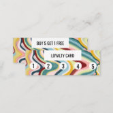 Striped Pattern Rose Business Loyalty Punch Card, Zazzle