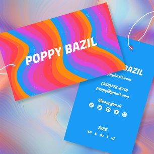 Colorful Wavy Stripes Rainbow CUSTOM Hang Tag