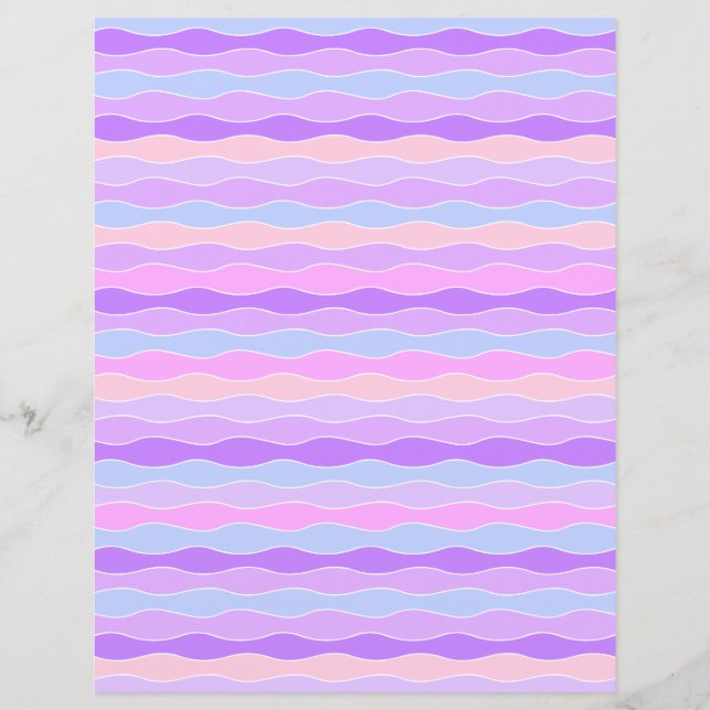 Colorful Wavy Stripes Scrapbook Paper (Front)