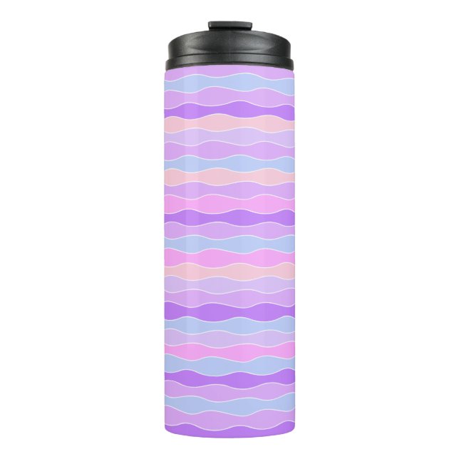 Colorful Wavy Stripes Thermal Tumbler (Front)