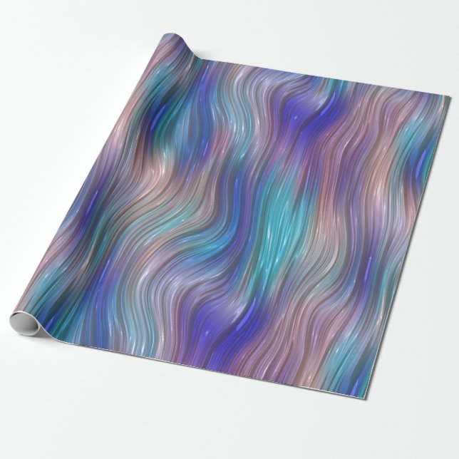 Colorful Wavy Stripes Wrapping Paper (Unrolled)