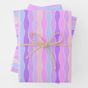 Colorful Wavy Stripes Wrapping Paper Sheets