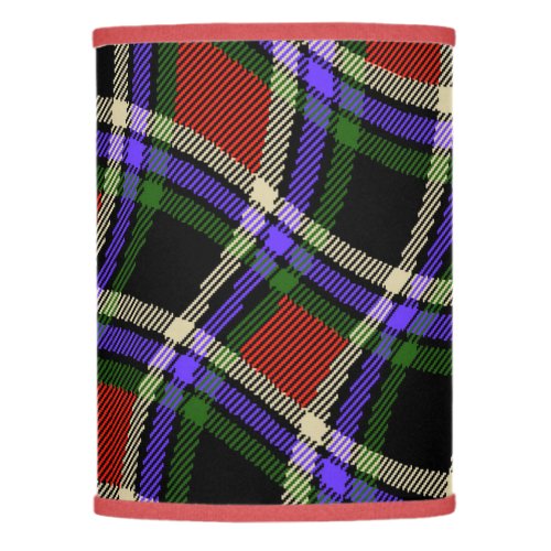 Colorful Wavy Tartan Pattern Green Red Purple Whit Lamp Shade