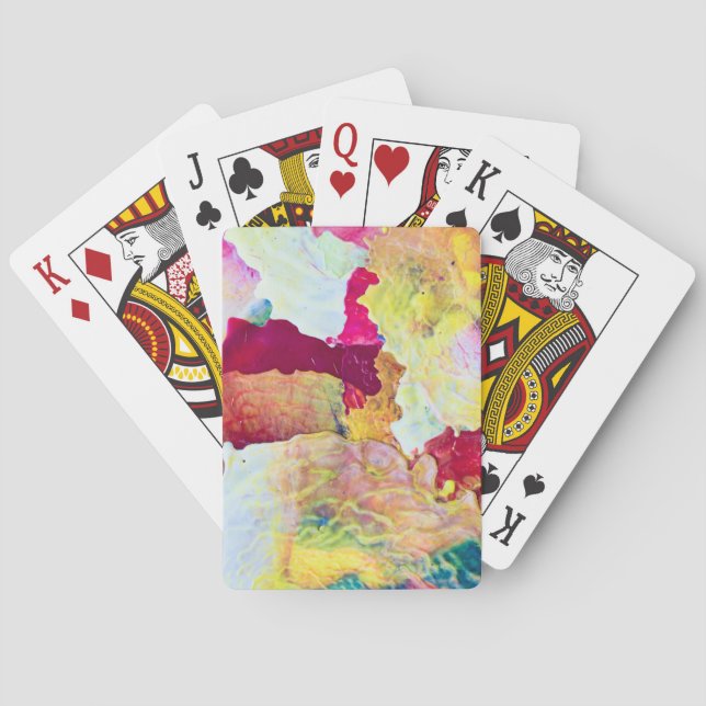 Colorful Wax Background Poker Cards (Back)