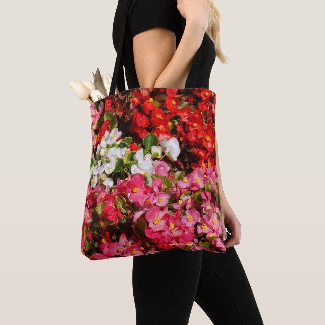 Colorful Wax Begonias Tote Bag (Close Up)
