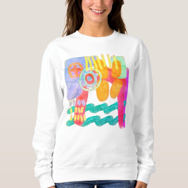 Colorful Wearable Abstract Art Sweatshirt (Front)