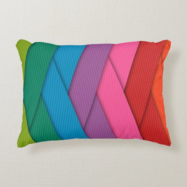 Colorful Weaved Ribbon Pillow (Front)