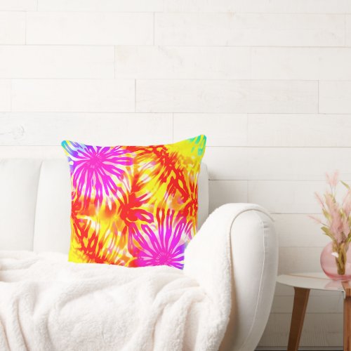 COLORFUL WEB INSPIRED DESIGN TIE_DYE  THROW PILLOW