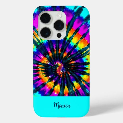 COLORFUL WEB INSPIRED TIE_DYE DESIGN iPhone 15 PRO CASE