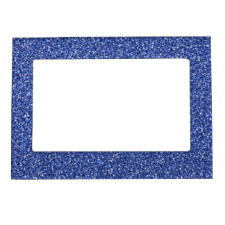 Colorful Wedding Anniversary Blue Glitter Magnetic Frame