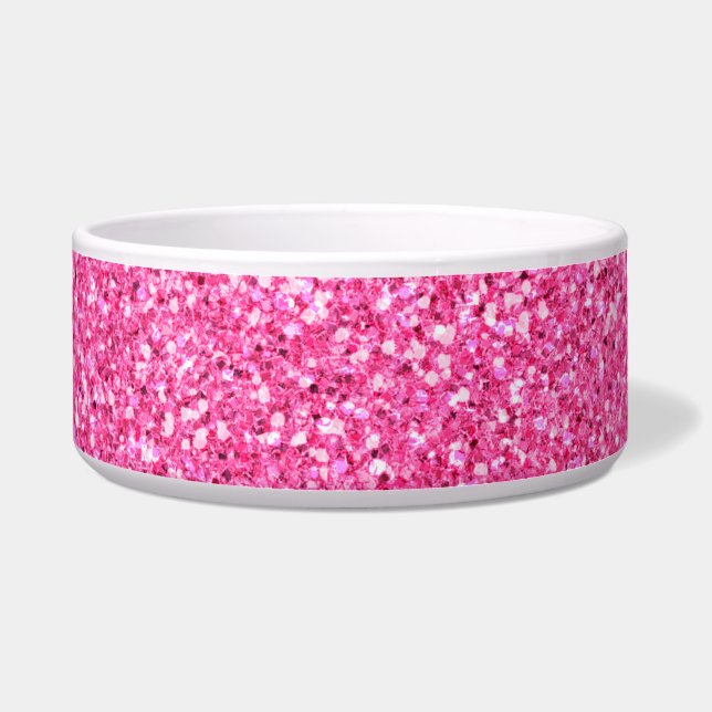 Colorful Wedding Anniversary Pink Glitter Bowl (Front)