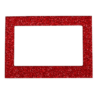 Colorful Wedding Anniversary Red Glitter Texture Magnetic Frame